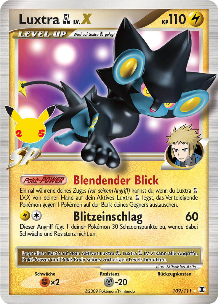 Luxtra GL LV.X 109/111 — Celebrations (German Pokémon TCG card)