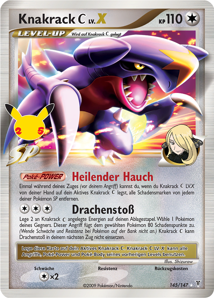 Knackrack C LV.X 145/147 — Celebrations (German Pokémon TCG card)