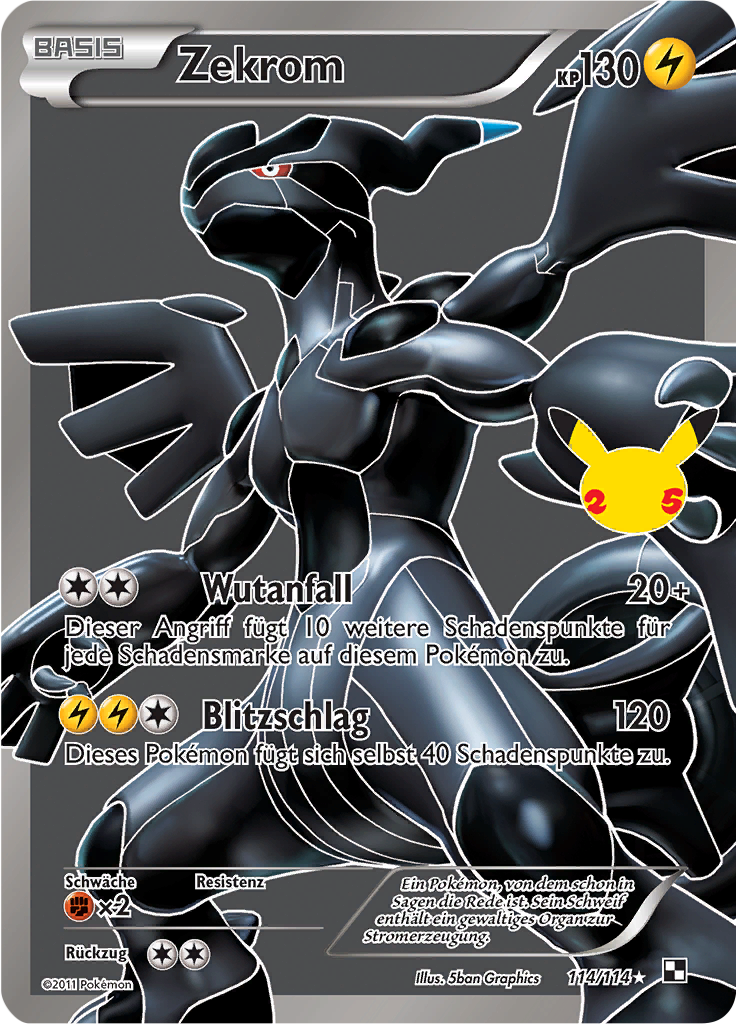 Zekrom 114/114 — Celebrations (German Pokémon TCG card)