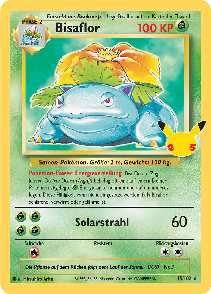 Bisaflor 15/102 — Celebrations (German Pokémon TCG card)