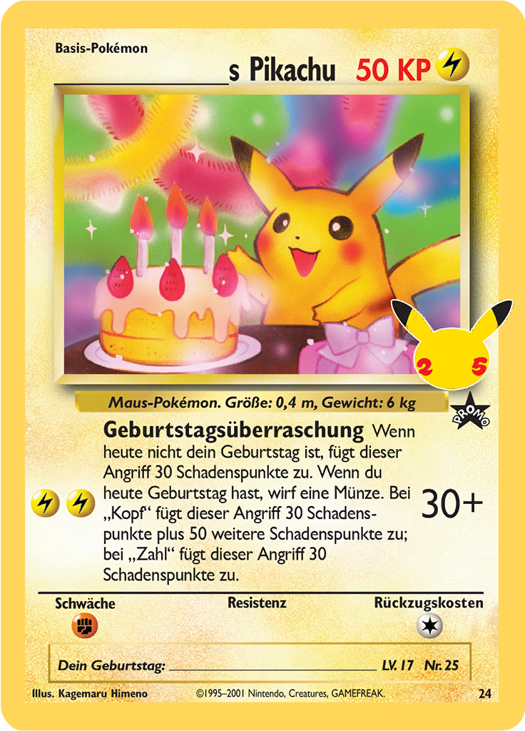 s Pikachu 24 — Celebrations (German Pokémon TCG card)