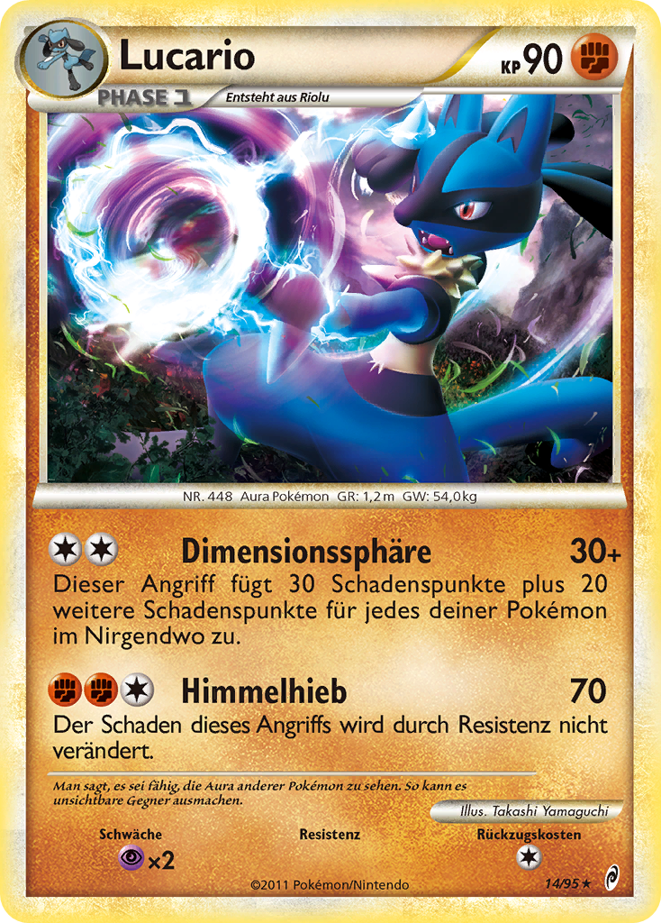 Lucario 14 — Ruf der Legenden (German Pokémon TCG card)