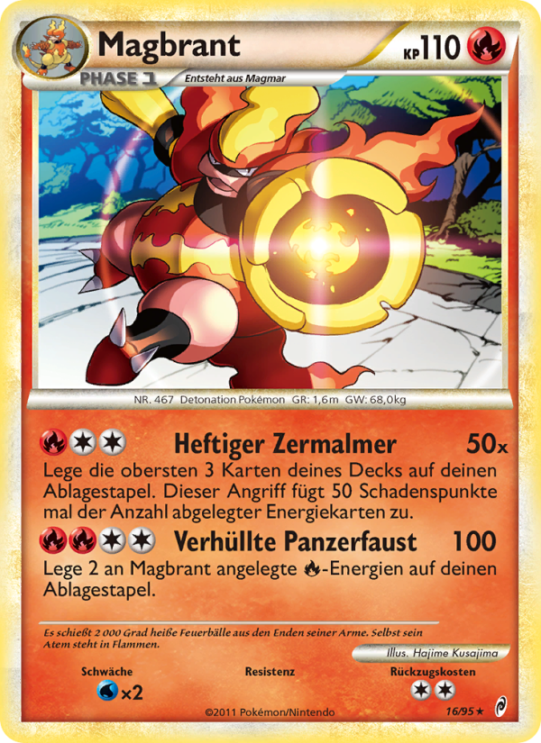 Magbrant 16 — Call of Legends (German Pokémon TCG card)
