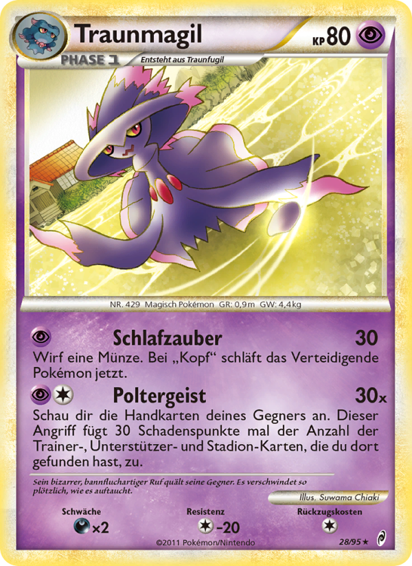Traunmagil 28 — Call of Legends (German Pokémon TCG card)