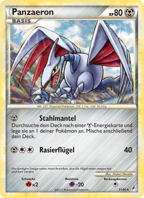 Panzaeron 31 — Call of Legends (German Pokémon TCG card)