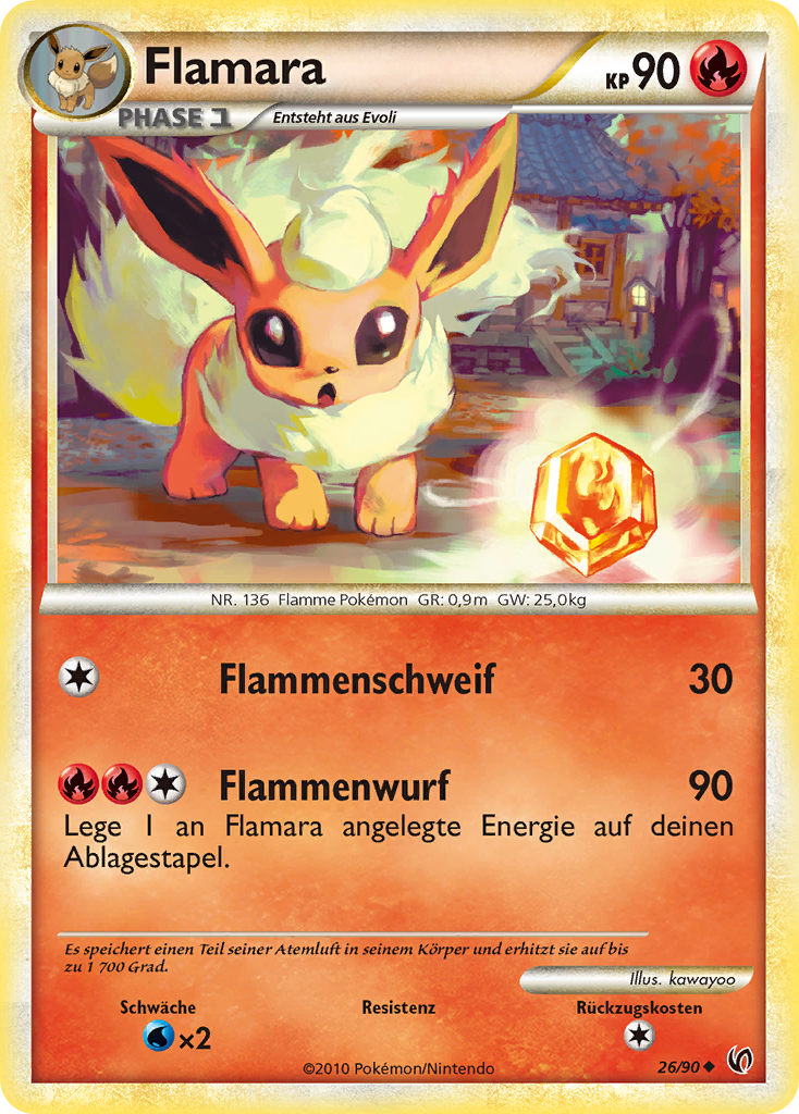 Flamara 44 — Ruf der Legenden (German Pokémon TCG card)