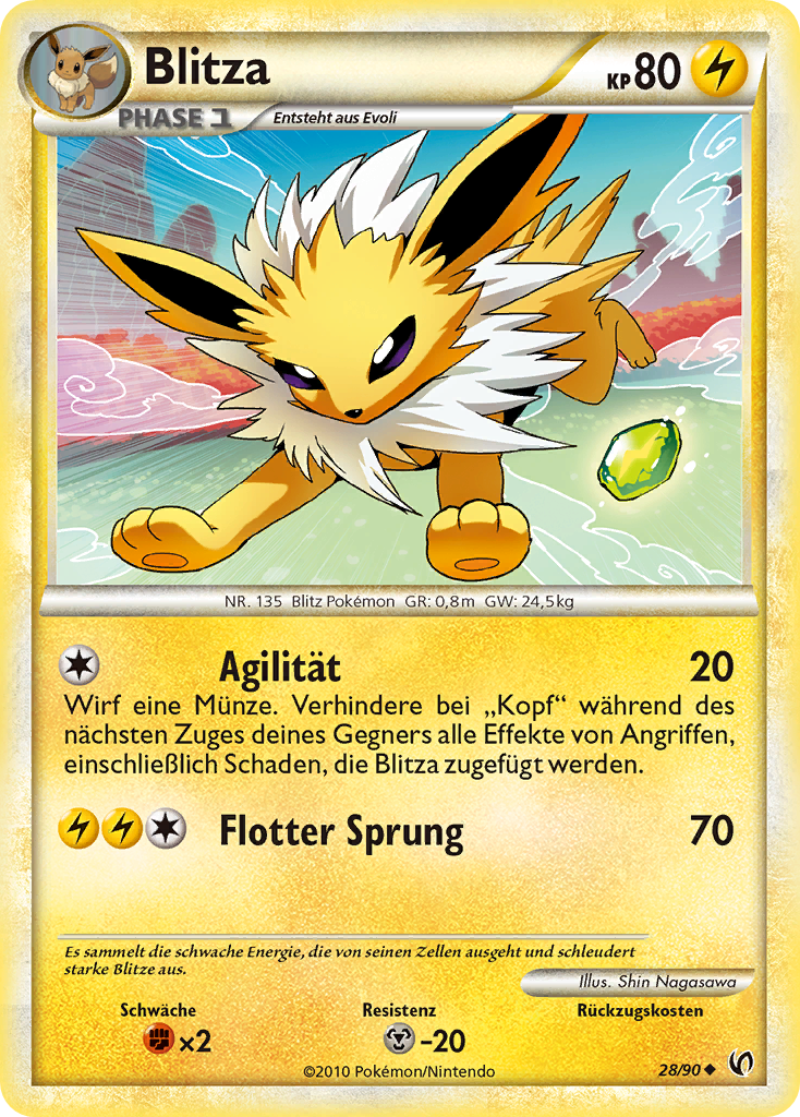 Blitza 45 — Ruf der Legenden (German Pokémon TCG card)