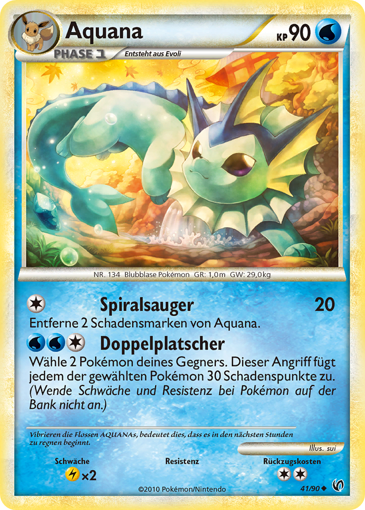 Aquana 52 — Ruf der Legenden (German Pokémon TCG card)