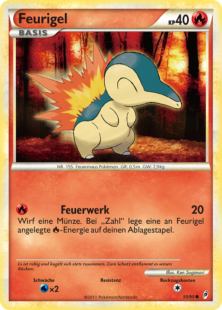 Feurigel 55 — Ruf der Legenden (German Pokémon TCG card)