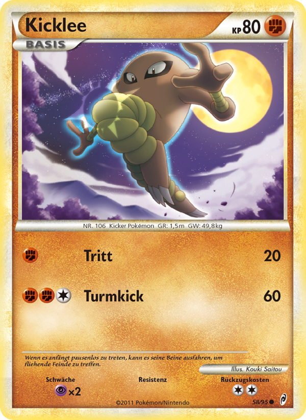Kicklee 58 — Call of Legends (German Pokémon TCG card)