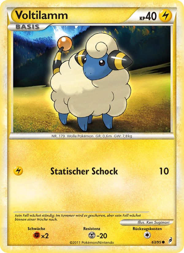 Voltilamm 63 — Call of Legends (German Pokémon TCG card)