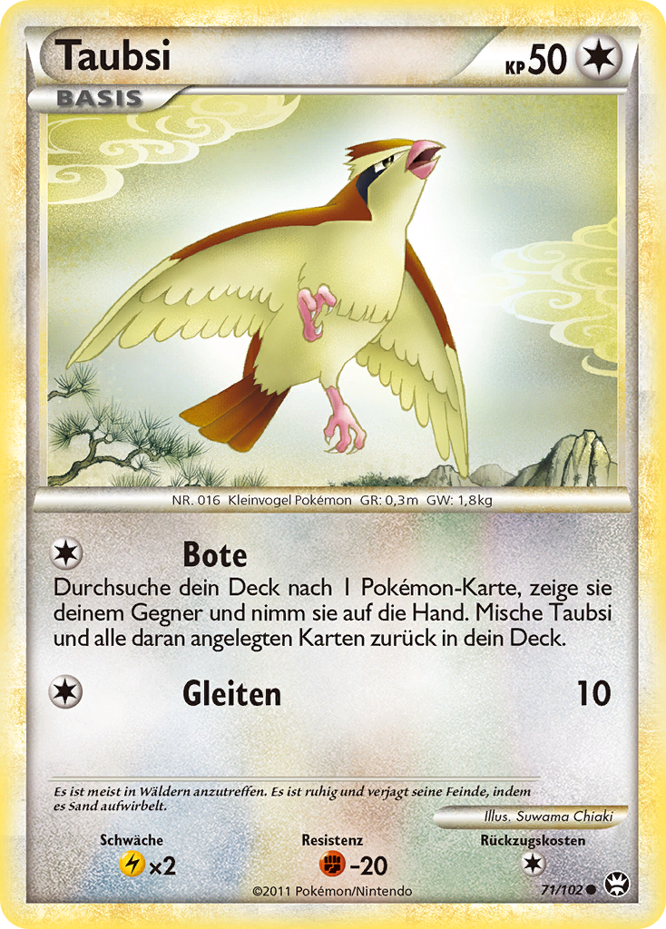 Taubsi 67 — Ruf der Legenden (German Pokémon TCG card)