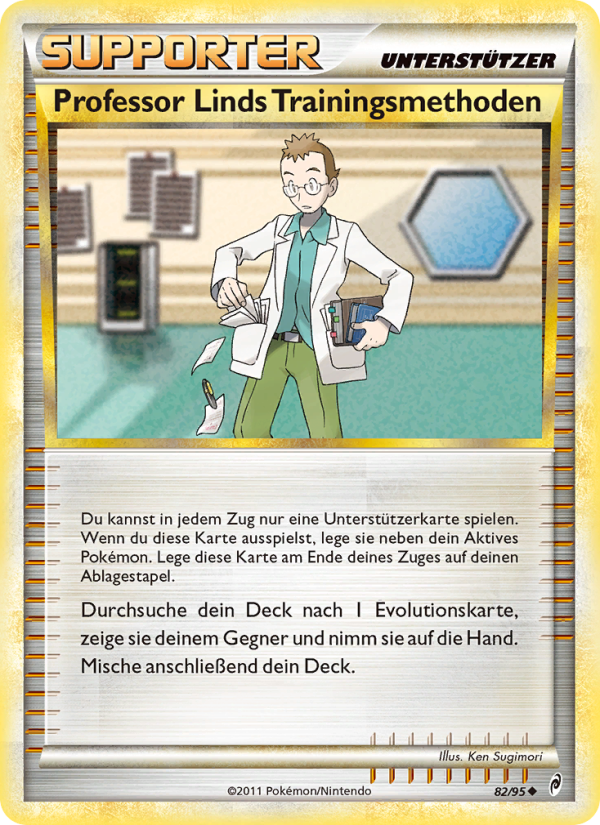 Professor Linds Trainingsmethoden 82 — Ruf der Legenden (German Pokémon TCG card)