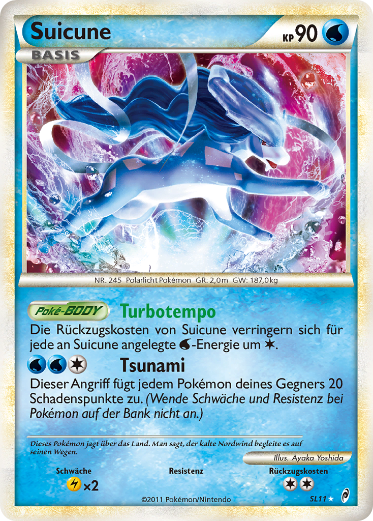 Suicune SL11 — Ruf der Legenden (German Pokémon TCG card)