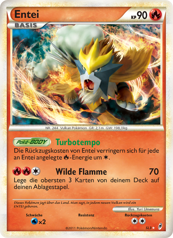Entei SL3 — Call of Legends (German Pokémon TCG card)