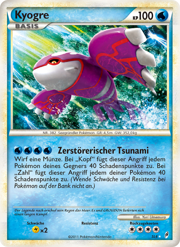 Kyogre SL6 — Call of Legends (German Pokémon TCG card)