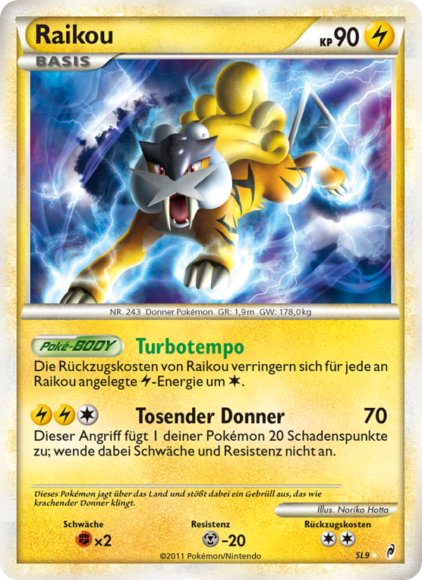 Raikou SL9 — Call of Legends (German Pokémon TCG card)