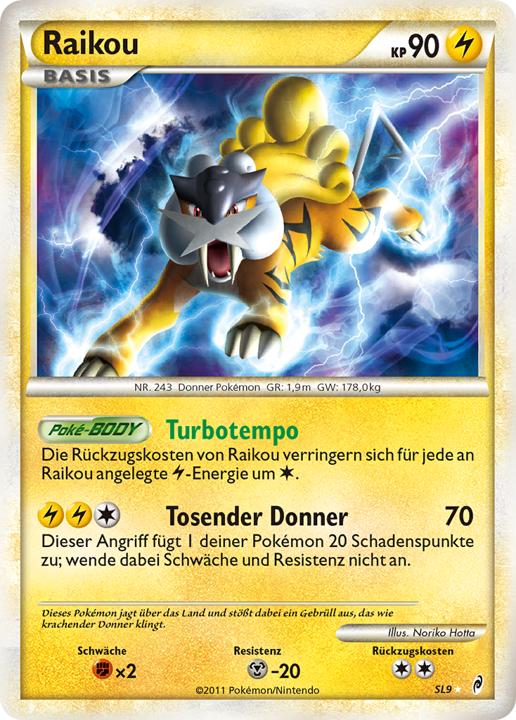 Raikou SL9 — Ruf der Legenden (German Pokémon TCG card)
