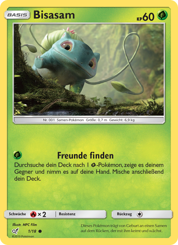 Bisasam 1 — Detective Pikachu (German Pokémon TCG card)