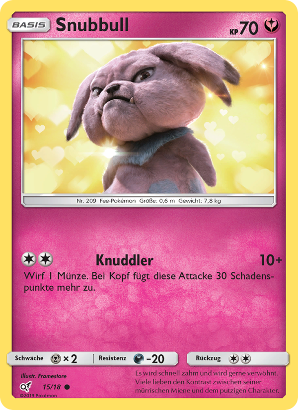 Snubbull 15 — Detective Pikachu (German Pokémon TCG card)
