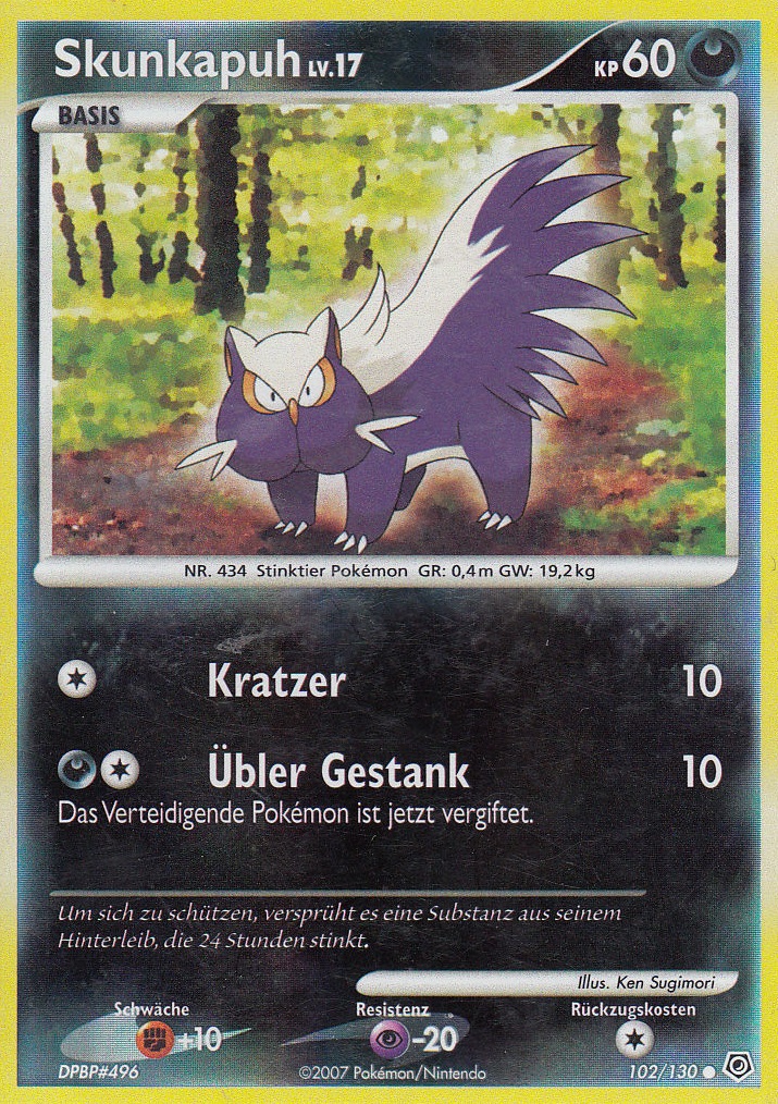 Skunkapuh 102 — Diamant & Perl (German Pokémon TCG card)