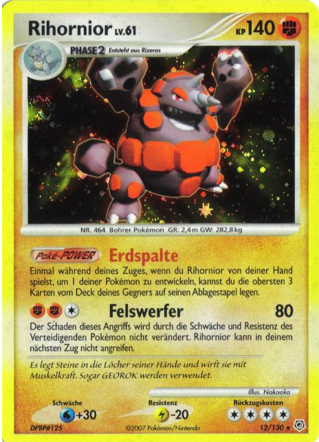 Rihornior 12 — Diamant & Perl (German Pokémon TCG card)