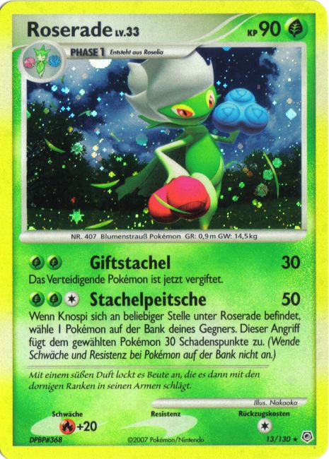 Roserade 13 — Diamant & Perl (German Pokémon TCG card)