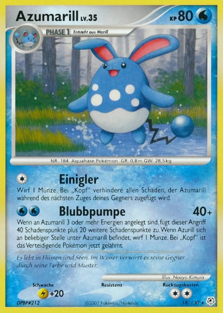 Azumarill 18 — Diamant & Perl (German Pokémon TCG card)