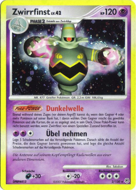 Zwirrfinst 2 — Diamant & Perl (German Pokémon TCG card)