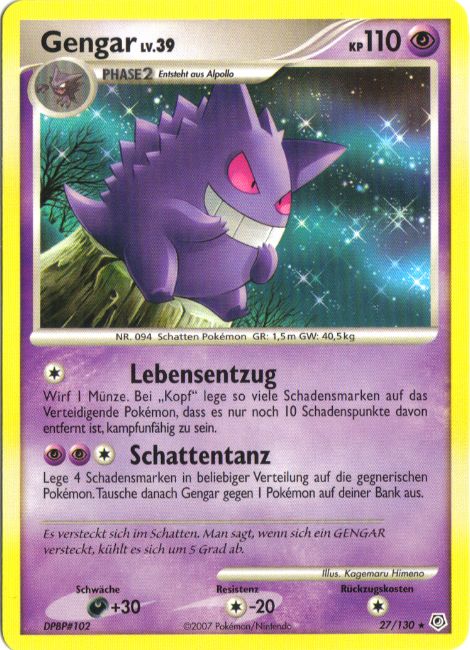 Gengar 27 — Diamant & Perl (German Pokémon TCG card)