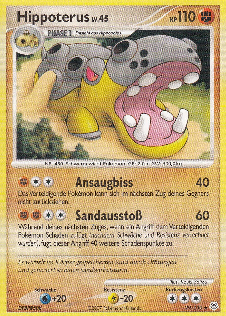 Hippoterus 29 — Diamant & Perl (German Pokémon TCG card)