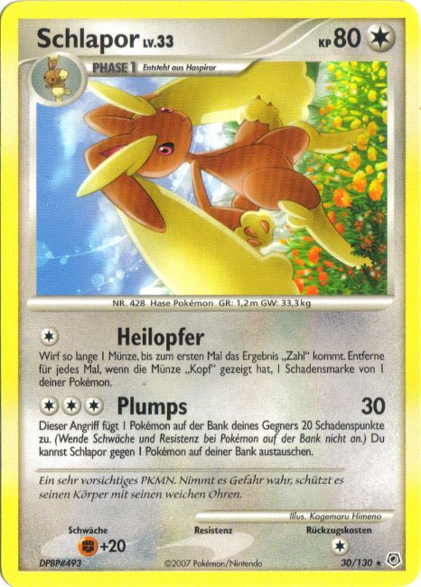 Schlapor 30 — Diamant & Perl (German Pokémon TCG card)