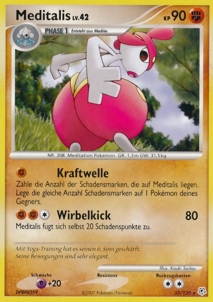 Meditalis 32 — Diamant & Perl (German Pokémon TCG card)