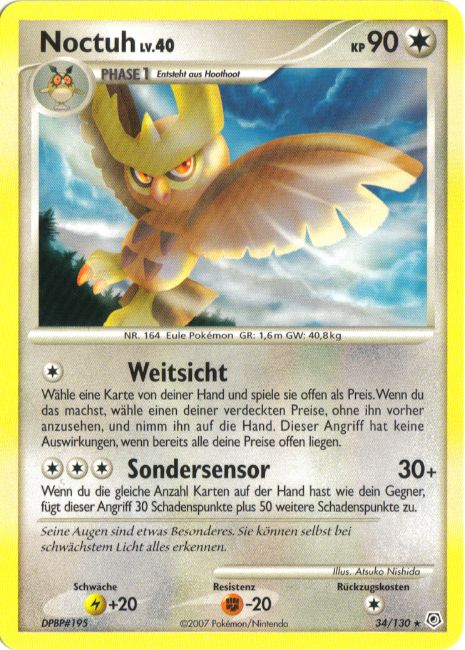 Noctuh 34 — Diamant & Perl (German Pokémon TCG card)