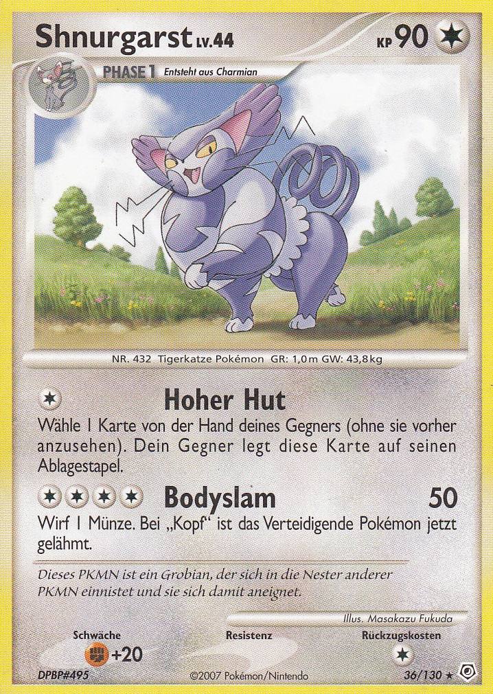 Shnurgarst 36 — Diamant & Perl (German Pokémon TCG card)