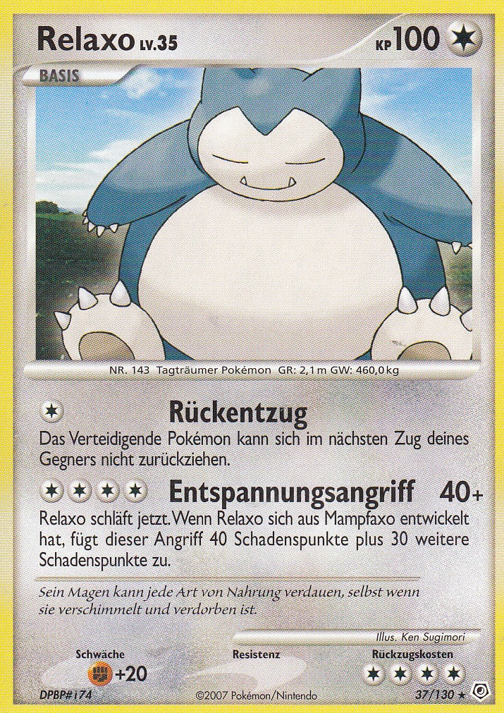 Relaxo 37 — Diamant & Perl (German Pokémon TCG card)