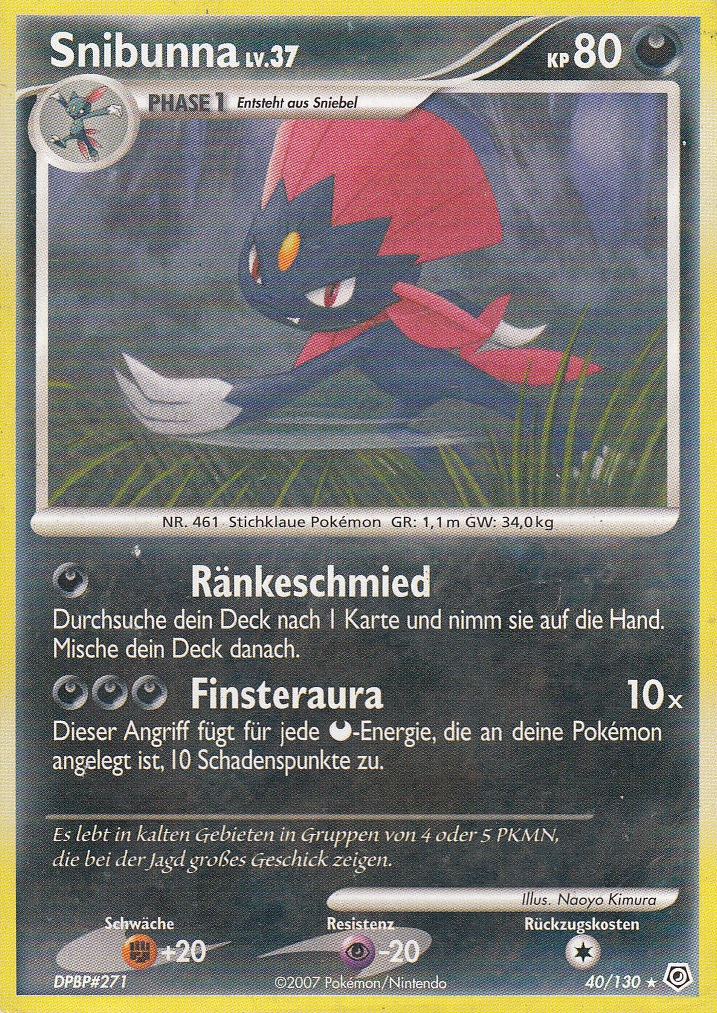 Snibunna 40 — Diamant & Perl (German Pokémon TCG card)