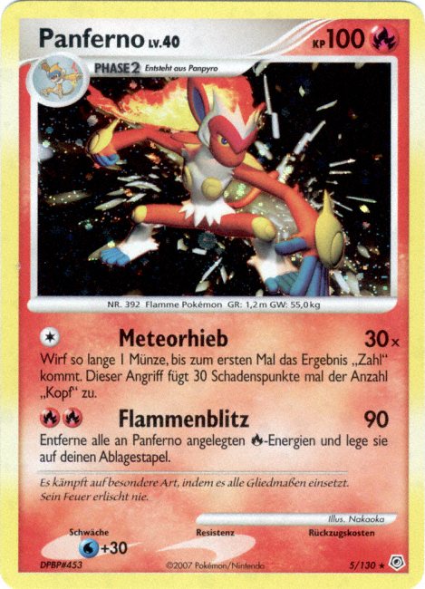 Panferno 5 — Diamant & Perl (German Pokémon TCG card)