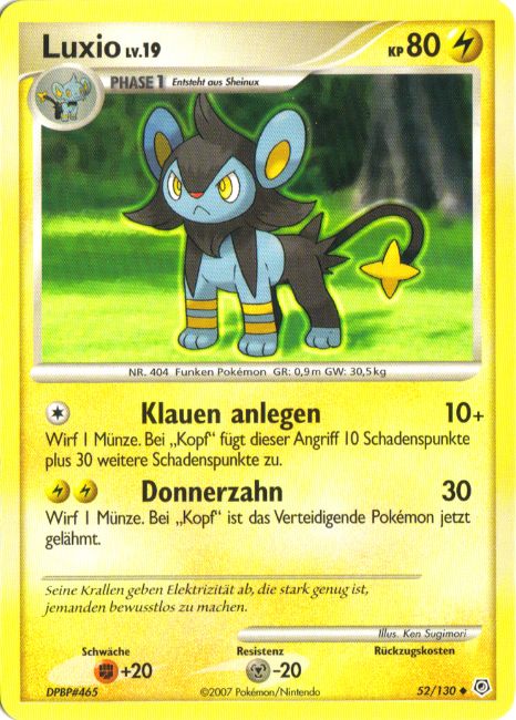 Luxio 52 — Diamant & Perl (German Pokémon TCG card)