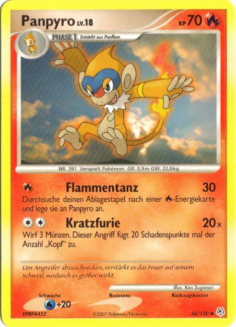 Panpyro 56 — Diamant & Perl (German Pokémon TCG card)