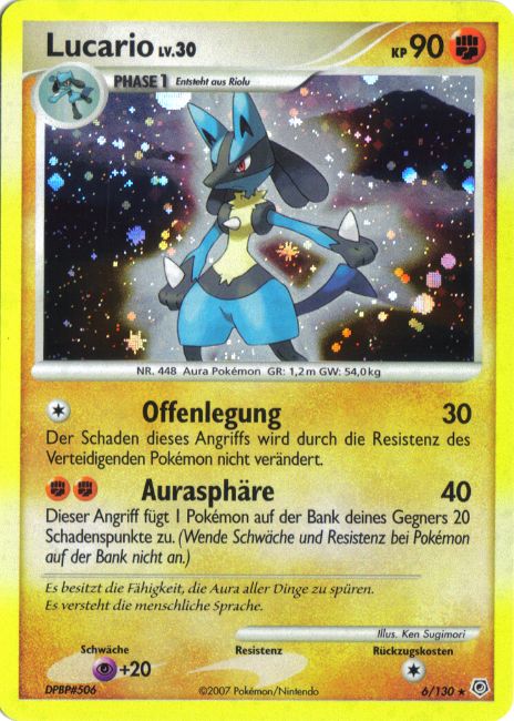 Lucario 6 — Diamant & Perl (German Pokémon TCG card)