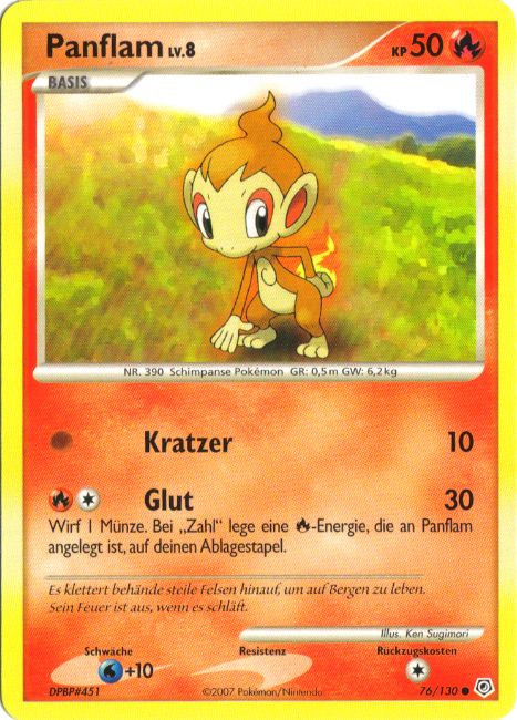 Panflam 76 — Diamant & Perl (German Pokémon TCG card)