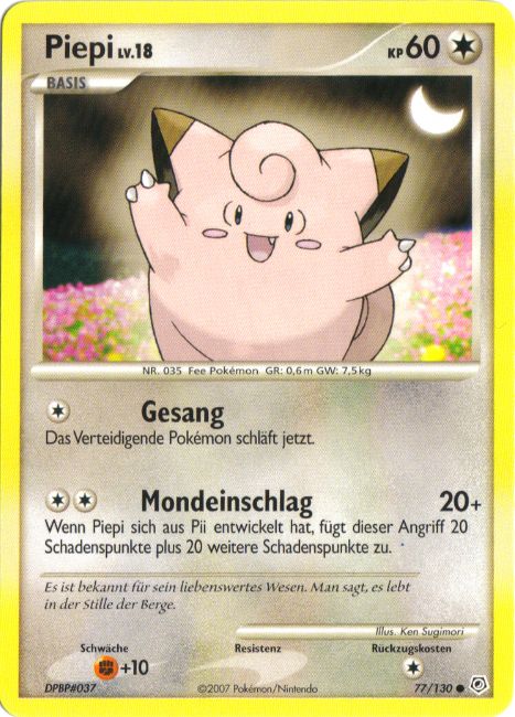 Piepi 77 — Diamant & Perl (German Pokémon TCG card)