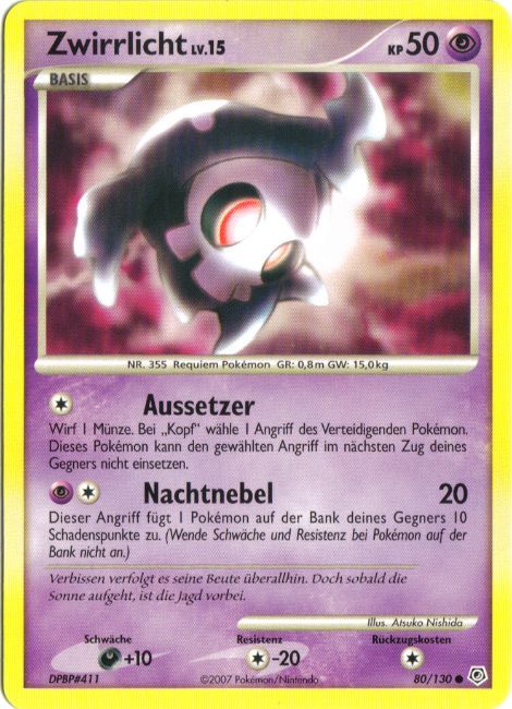 Zwirrlicht 80 — Diamant & Perl (German Pokémon TCG card)