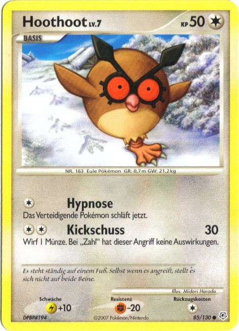 Hoothoot 85 — Diamant & Perl (German Pokémon TCG card)