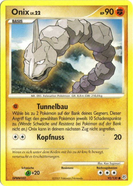 Onix 92 — Diamant & Perl (German Pokémon TCG card)