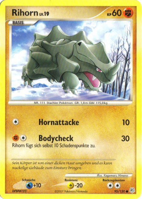 Rihorn 95 — Diamant & Perl (German Pokémon TCG card)