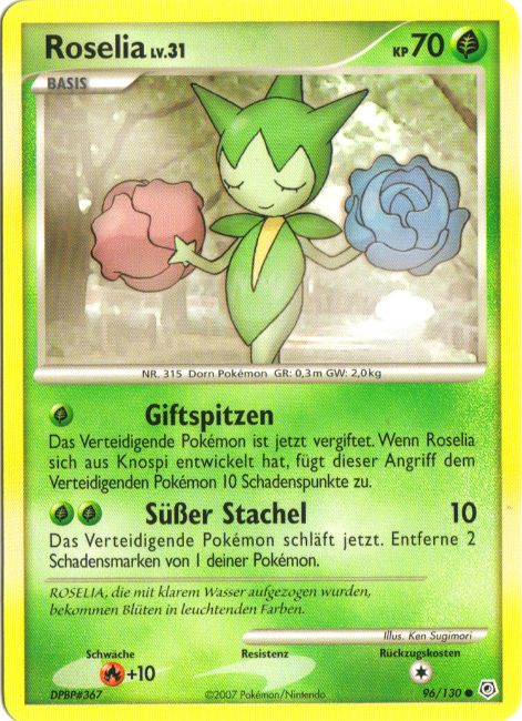 Roselia 96 — Diamant & Perl (German Pokémon TCG card)