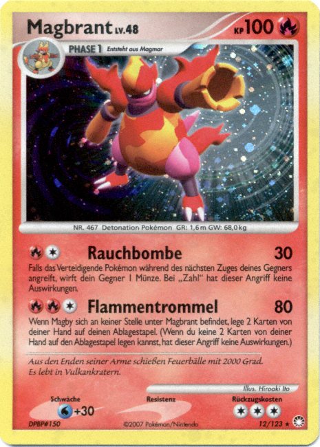 Magbrant 12 — Geheimnisvolle Schätze (German Pokémon TCG card)