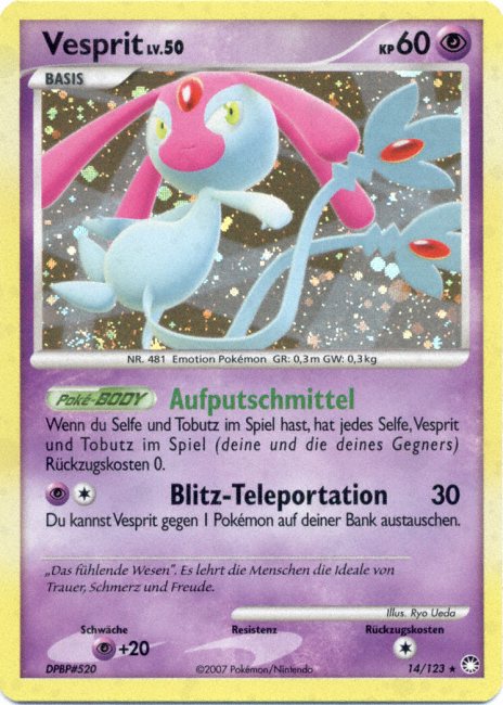 Vesprit 14 — Geheimnisvolle Schätze (German Pokémon TCG card)